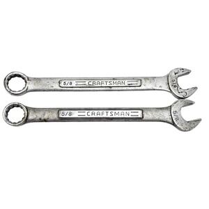 Craftsman Wrench Set 5/8" SAE Combo Wrenches 2-Piece Forged Vintage Open Box End